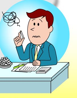 禁煙を決意して悩む男性のイラスト